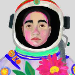 an astronaut, painting by Frida Kahlo generated by DALL·E 2